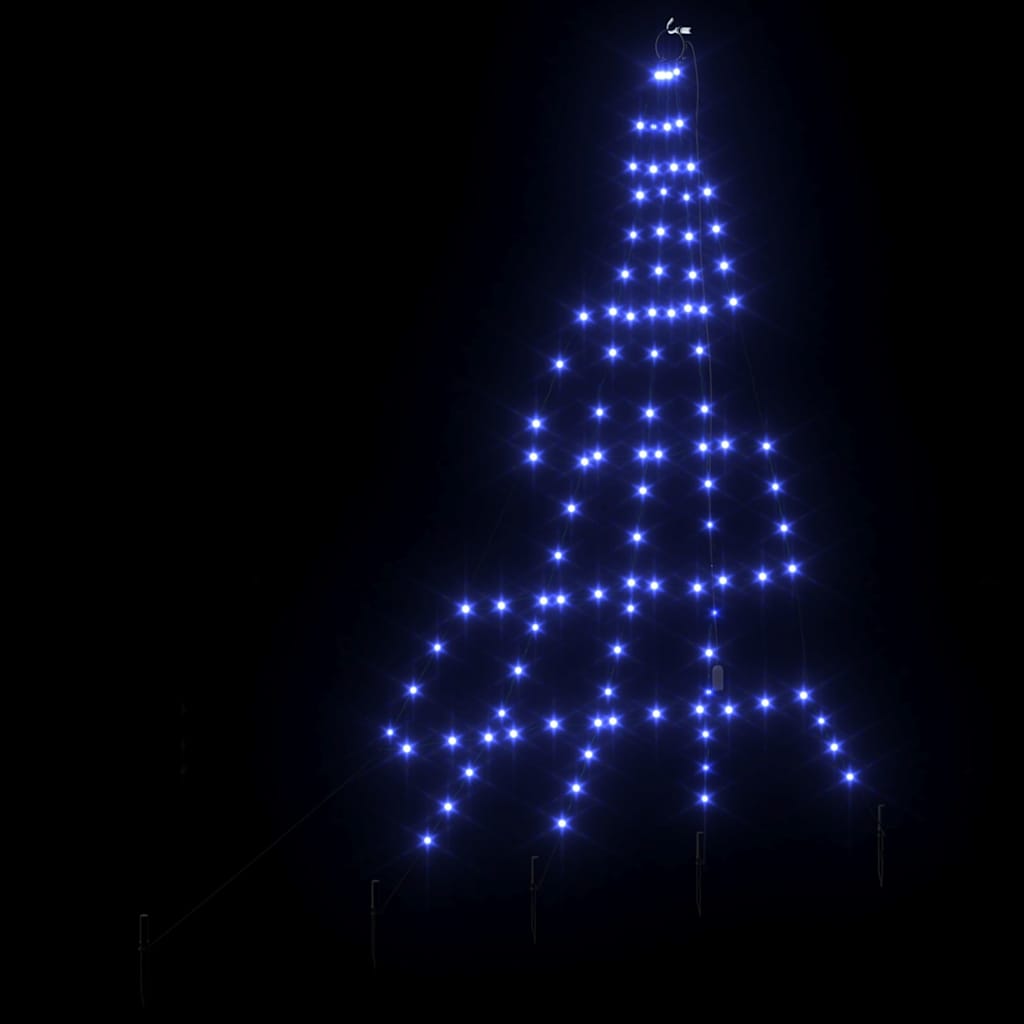 Albero di Natale LED con picchetti per il terreno Blu 182 cm