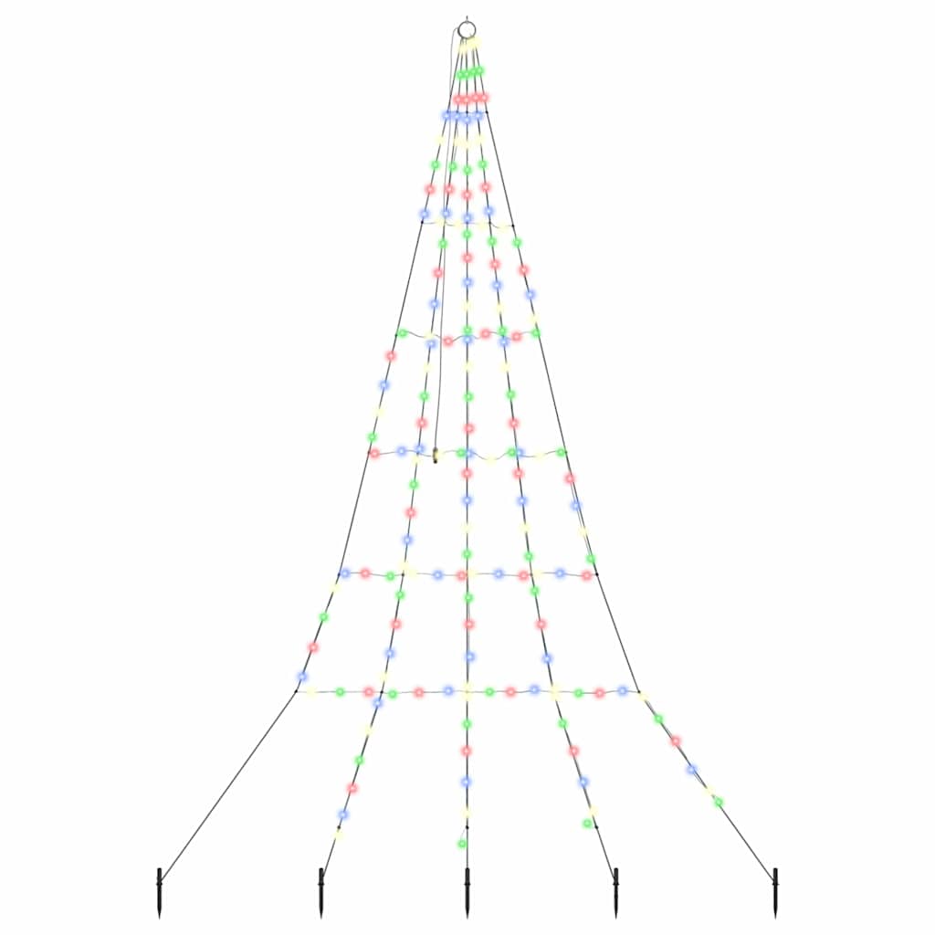 Albero di Natale LED con picchetti per il terreno Multicolore