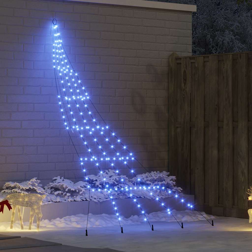 Albero di Natale LED con picchetti per il terreno Blu 306 cm