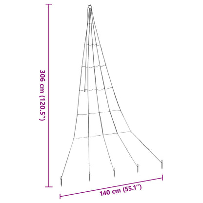 Albero di Natale LED con picchetti per il terreno Blu 306 cm