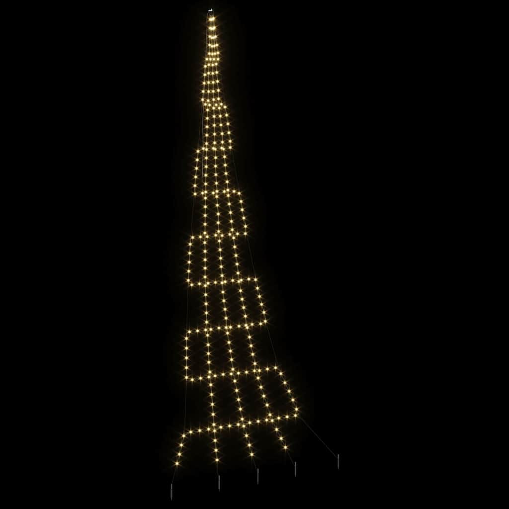Albero di Natale LED con picchetti per il terreno Bianco caldo