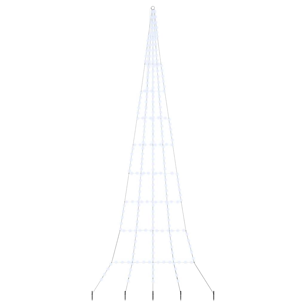 Albero di Natale LED con picchetti per il terreno Bianco freddo
