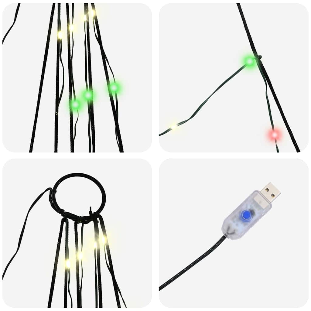 Albero di Natale LED con picchetti per il terreno Multicolore
