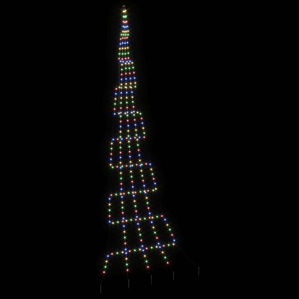Albero di Natale LED con picchetti per il terreno Multicolore