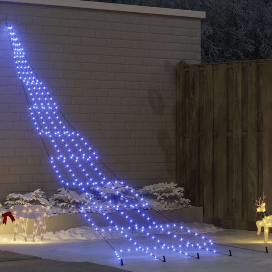 Albero di Natale LED con picchetti per il terreno Blu 500 cm