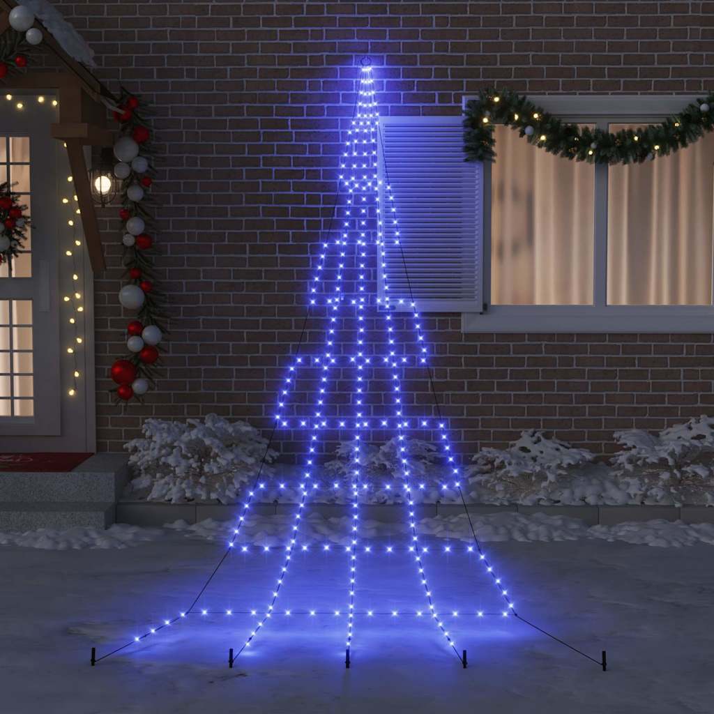 Albero di Natale LED con picchetti per il terreno Blu 500 cm