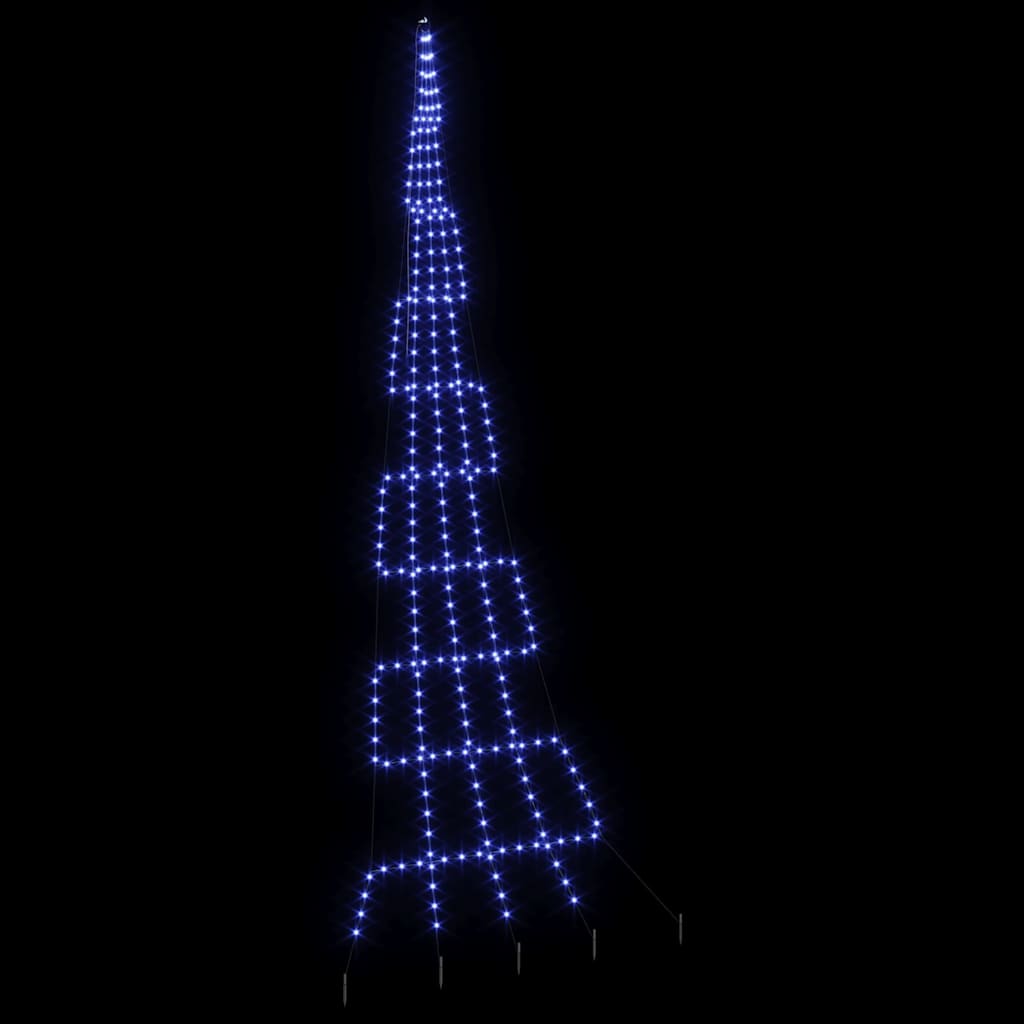 Albero di Natale LED con picchetti per il terreno Blu 511 cm