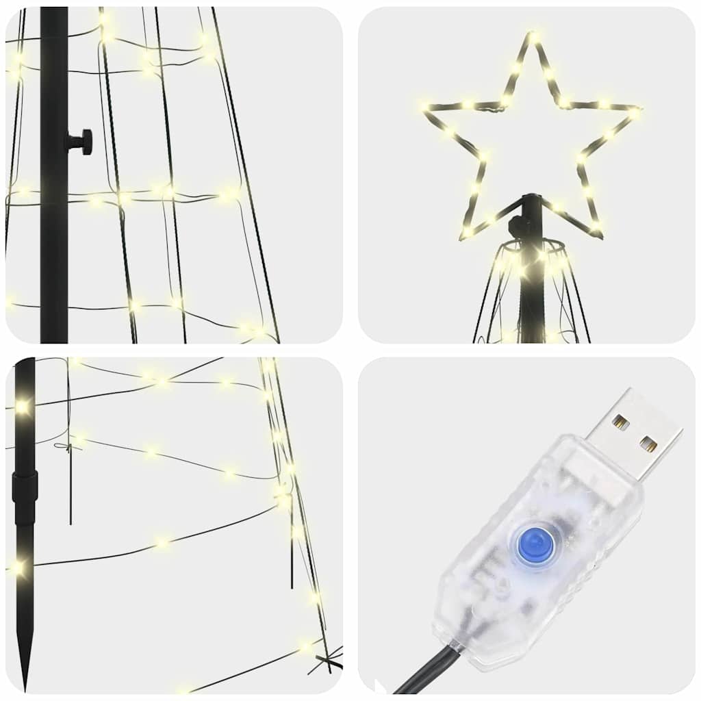 Albero di Natale LED con picchetti per il terreno Bianco caldo | homemem39
