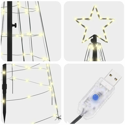 Albero di Natale LED con picchetti per il terreno Bianco caldo | homemem39