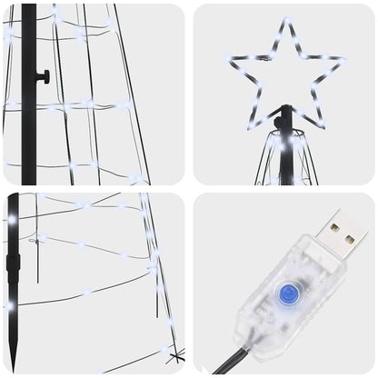 Albero di Natale LED con picchetti per il terreno 250 cm Ferro | homemem39
