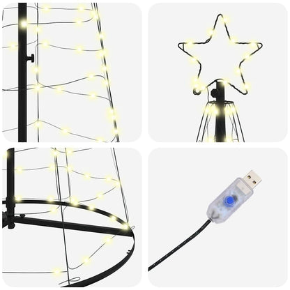 Albero di Natale LED con 390 LED Bianco caldo 250 cm Ferro