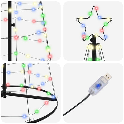 Albero di Natale LED con 390 LED Multicolore 250 cm Ferro