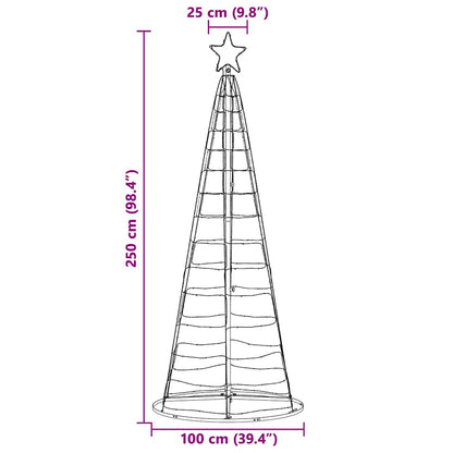 Albero di Natale LED con 390 LED Multicolore 250 cm Ferro