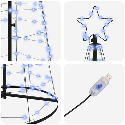 Albero di Natale LED con 390 LED con supporto Blu 250 cm Ferro