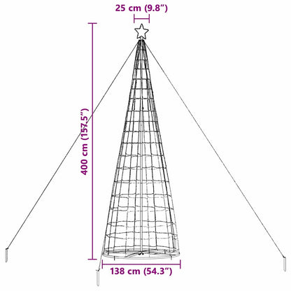 Albero di Natale LED con 800 LED Bianco caldo 400 cm Ferro
