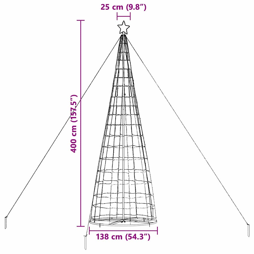 Albero di Natale LED con 800 LED Bianco freddo 400 cm Ferro
