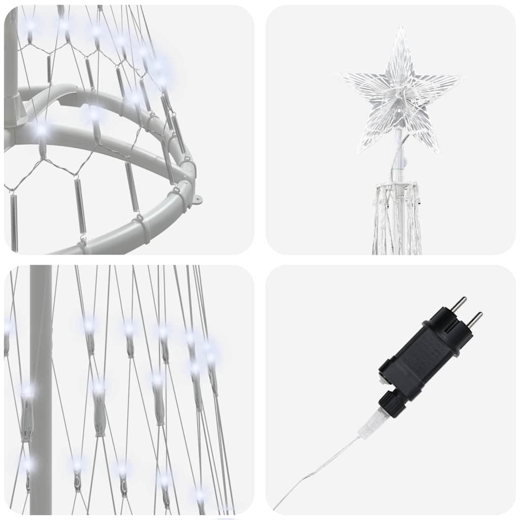 Albero di Natale LED Bianco freddo 51 x 51 x 190 cm Metallo