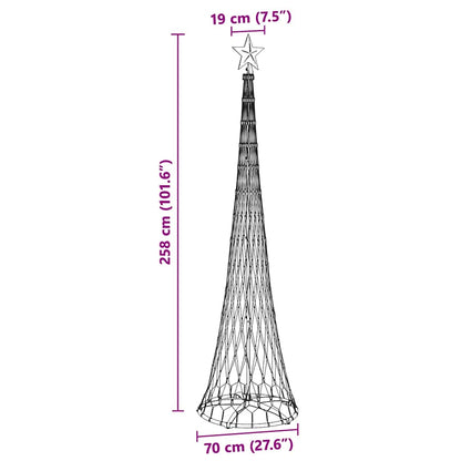 Albero di Natale LED Bianco caldo 70 x 70 x 250 cm Metallo