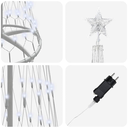 Albero di Natale LED Bianco freddo 70 x 70 x 250 cm Metallo