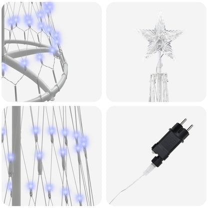 Albero di Natale LED con 290 LED Blu 70 x 70 x 250 cm Metallo