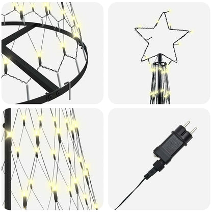 Albero di Natale LED Bianco caldo 71 x 71 x 184.5 cm Metallo