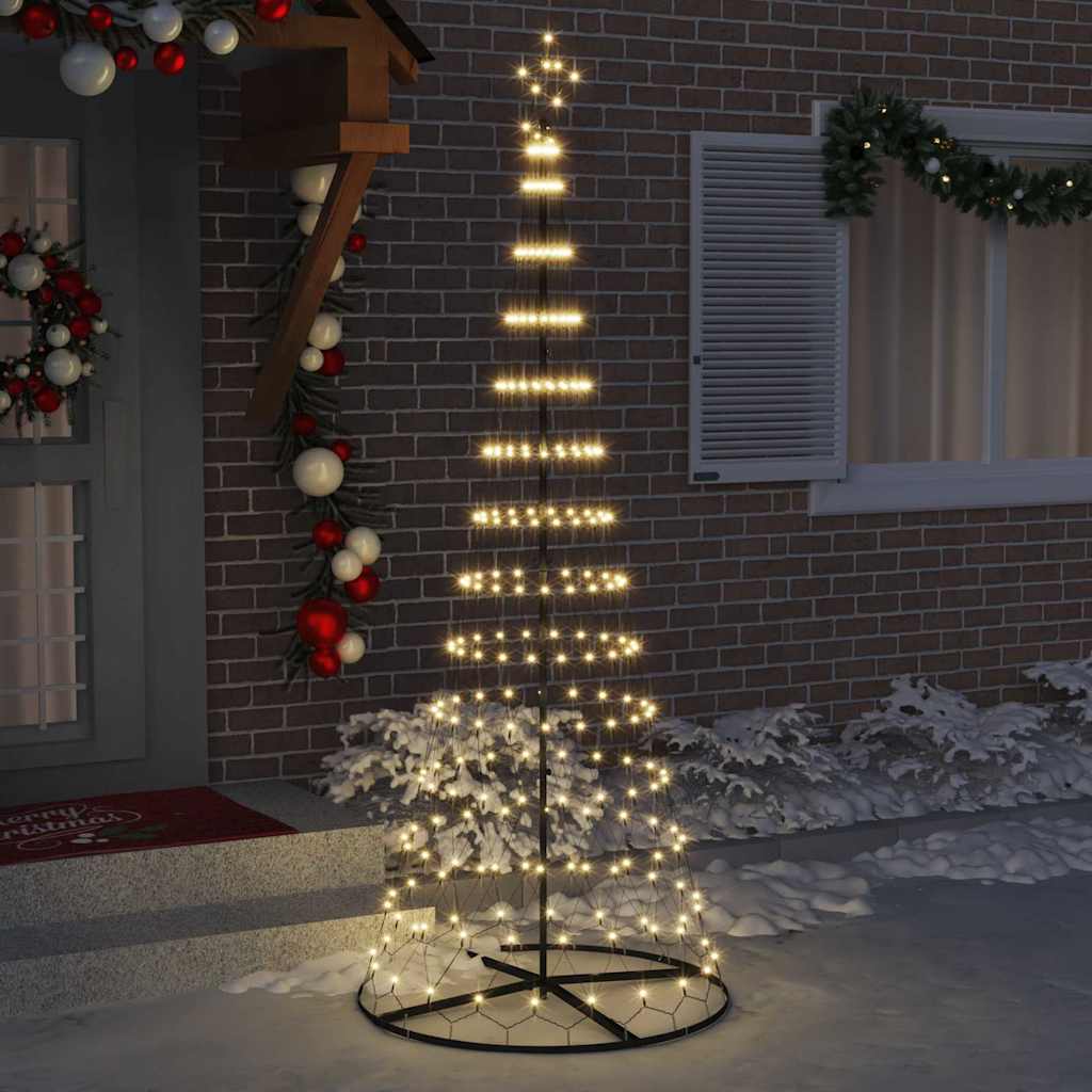 Albero di Natale LED Bianco caldo 100 x 100 x 250 cm Metallo