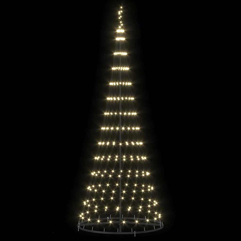 Albero di Natale LED Bianco caldo 100 x 100 x 250 cm Metallo
