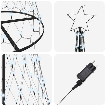 Albero di Natale LED Bianco freddo 100 x 100 x 250 cm Metallo