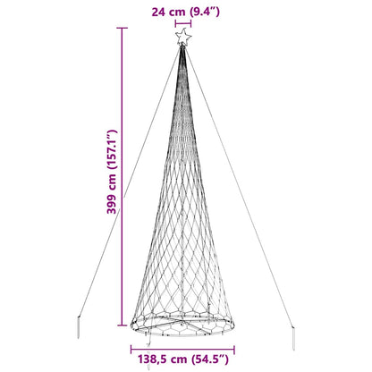 Albero di Natale LED Blu 138.5 x 138.5 x 399 cm Metallo