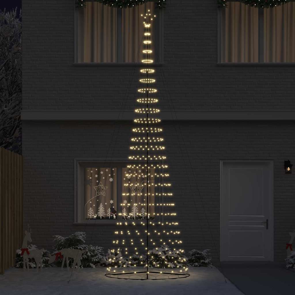 Albero di Natale LED Bianco caldo 160 x 160 x 500 cm Metallo