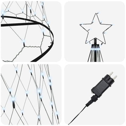 Albero di Natale LED Bianco freddo 160 x 160 x 500 cm Metallo