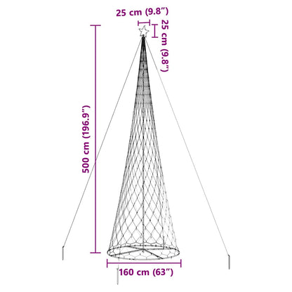 Albero di Natale LED Bianco freddo 160 x 160 x 500 cm Metallo