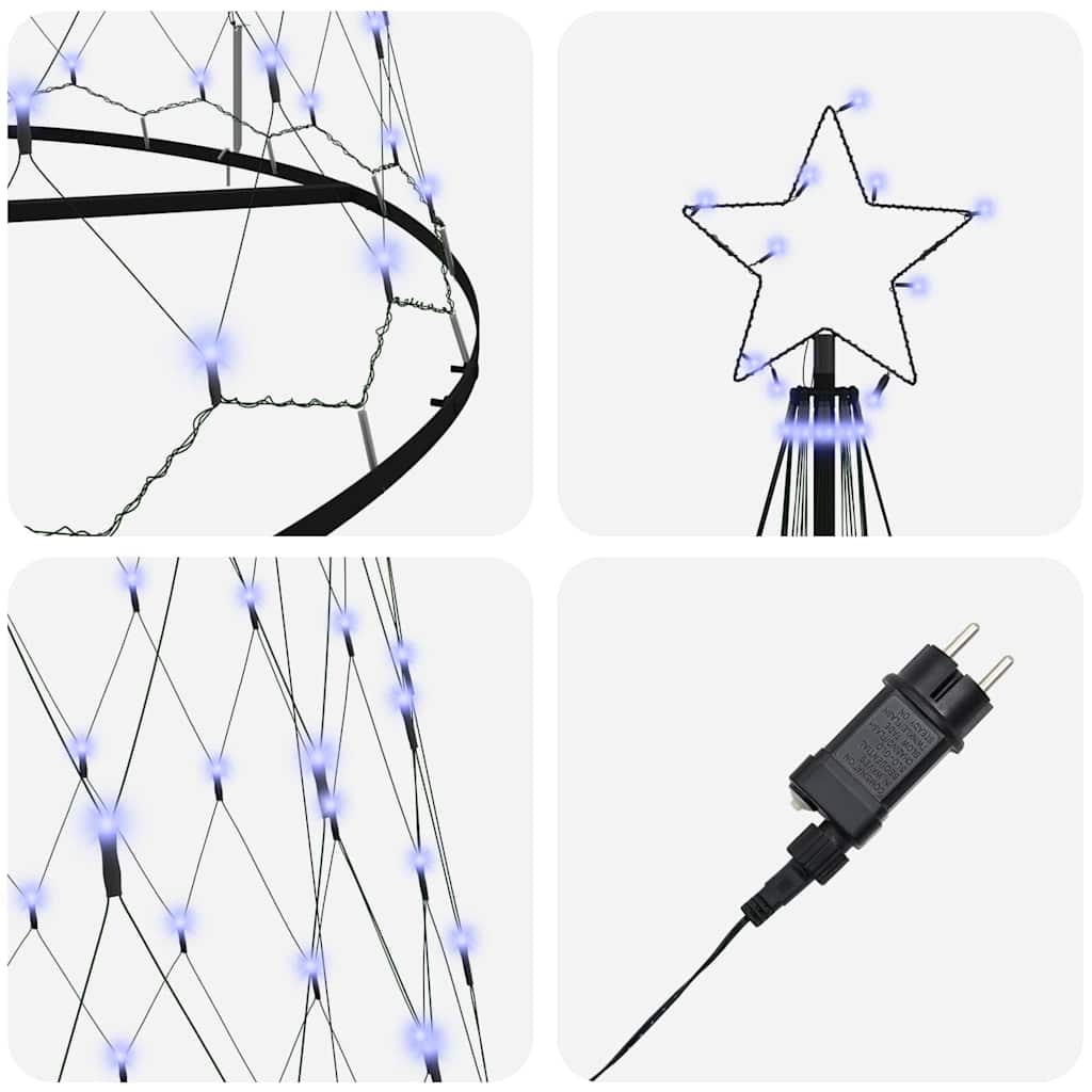 Albero di Natale LED con 550 LED Blu 160 x 160 x 500 cm Metallo