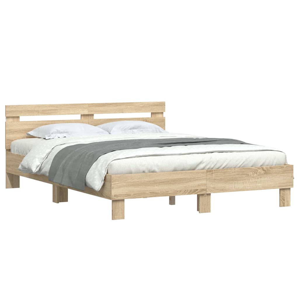 Struttura del letto Sonoma 152 x 203 cm Legno multistrato | homemem39