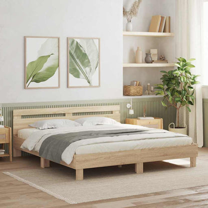 Struttura del letto Sonoma 193 x 203 cm Legno multistrato | homemem39