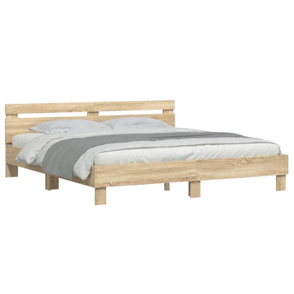 Struttura del letto Sonoma 193 x 203 cm Legno multistrato | homemem39