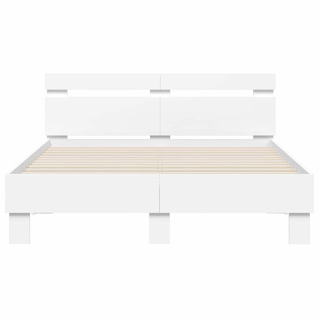 Struttura del letto Bianco 137 x 190 cm Legno multistrato | homemem39