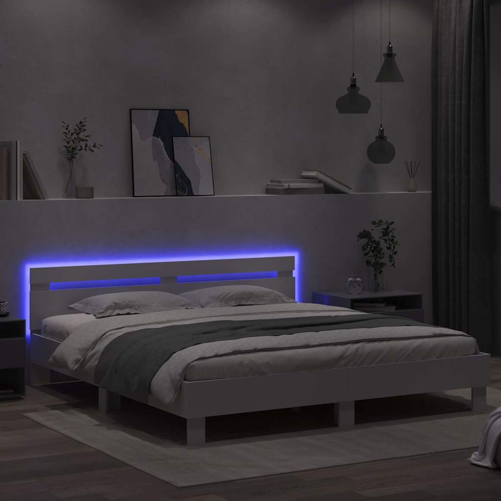 Struttura del letto Bianco 193 x 203 cm Legno multistrato | homemem39