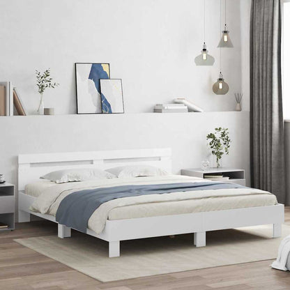 Struttura del letto Bianco 193 x 203 cm Legno multistrato | homemem39