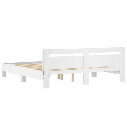 Struttura del letto Bianco 193 x 203 cm Legno multistrato | homemem39