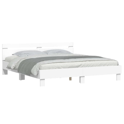 Struttura del letto Bianco 193 x 203 cm Legno multistrato | homemem39