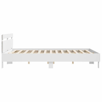 Struttura del letto Bianco 193 x 203 cm Legno multistrato | homemem39