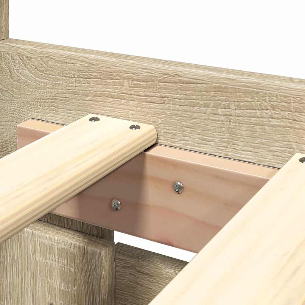 Struttura del letto Sonoma 137 x 188 cm Legno multistrato | homemem39
