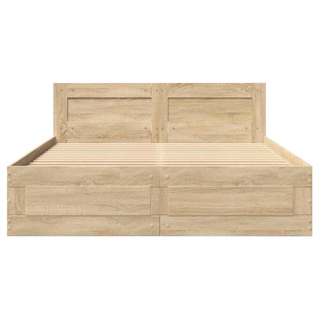 Struttura del letto Sonoma 137 x 188 cm Legno multistrato | homemem39