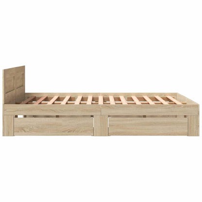 Struttura del letto 2 pcs Sonoma 153 x 203 cm Legno multistrato | homemem39