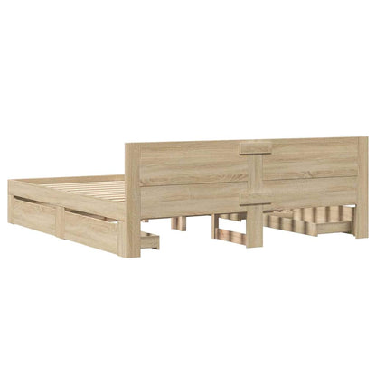 Struttura del letto Sonoma 193 x 203 cm Legno multistrato | homemem39