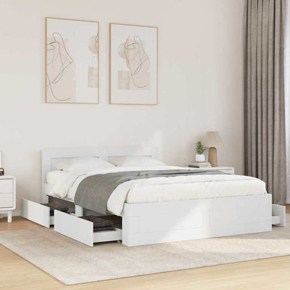 Struttura del letto Bianco 137 x 188 cm Legno multistrato | homemem39
