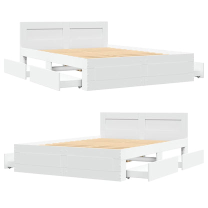 Struttura del letto Bianco 137 x 188 cm Legno multistrato | homemem39