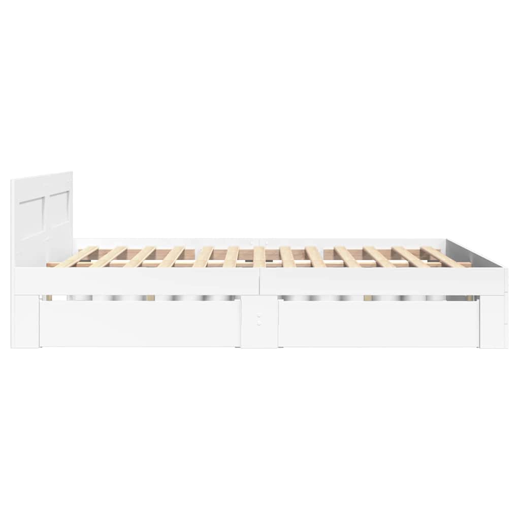 Struttura del letto Bianco 137 x 188 cm Legno multistrato | homemem39