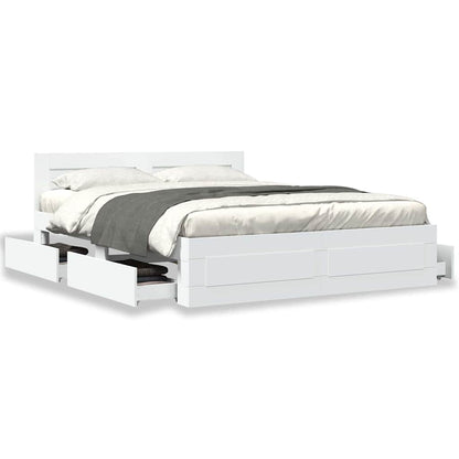 Struttura del letto Bianco 150 x 200 cm Legno multistrato | homemem39